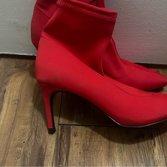 A New Day “Cady” Red Stiletto Sock Ankle Booties - Picture 7 of 7